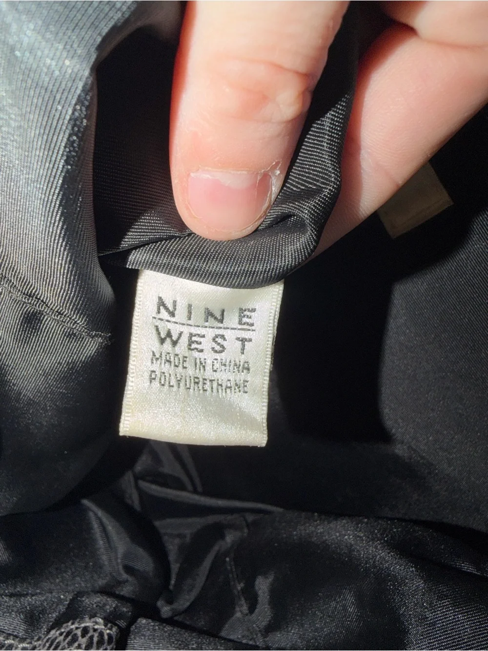 🩶 Nine West Metallic Faux-Snake Ruched Tote